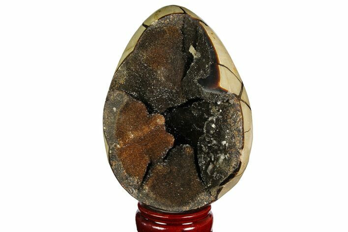 Septarian Dragon Egg Geode - Black Crystals #157886